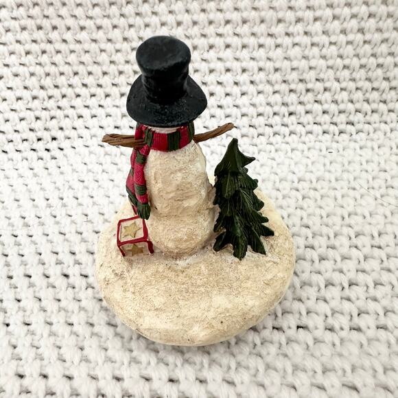 Yankee Candle Jar Candle Base Matching Topper 2011 Snowman Winter Holiday Scene - Picture 9 of 10